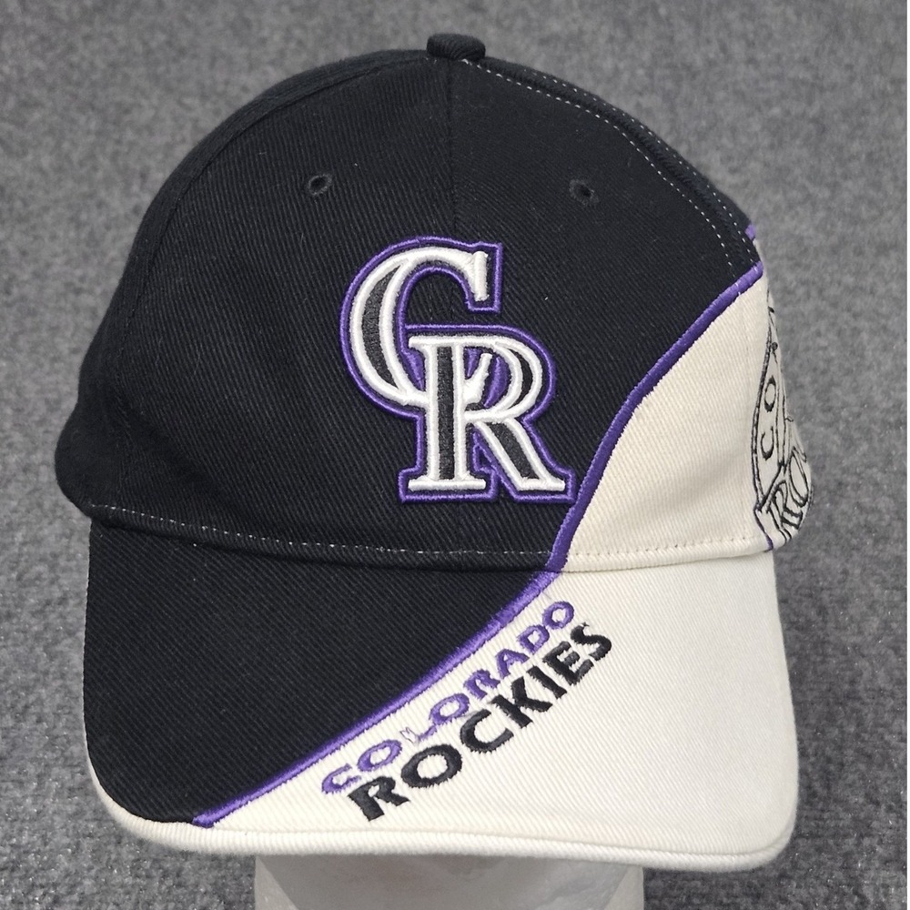 Colorado Rockies Hat Black White Baseball Cap MLB Fan Gear '47 Twins Y2K Sporty